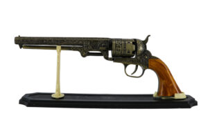 G1851 - 13.5" Decorative Antique Revolver Gun w/display