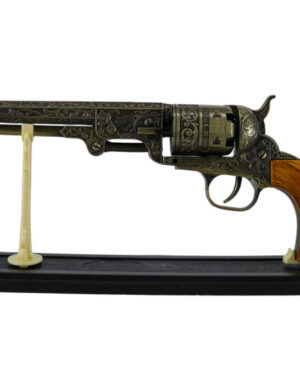 G1851 - 13.5" Decorative Antique Revolver Gun w/display