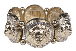 PRB1001 - Lion Head Stretchy Bracelet w/rhinestones