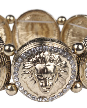 PRB1001 - Lion Head Stretchy Bracelet w/rhinestones