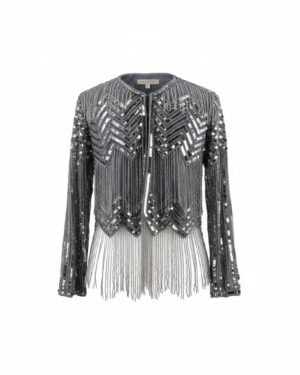 8881 - Beaded Short Jacket w/long fringes