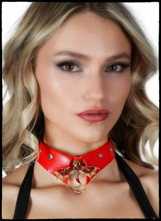 BZ02 - Red Dragon collar choker
