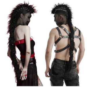 WS592 - Punk mesh mohawk hood w/pony tail