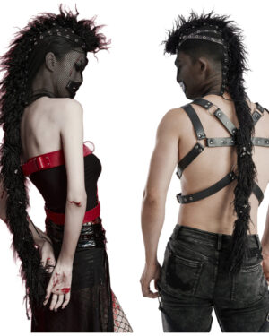 WS592 - Punk mesh mohawk hood w/pony tail