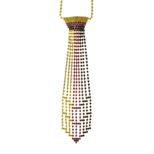 17289 - g rs mardi gras tie necklace, 16+3in