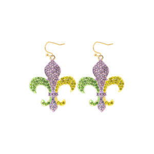 28325 - g fleur de lis earring 1.3x1.6in