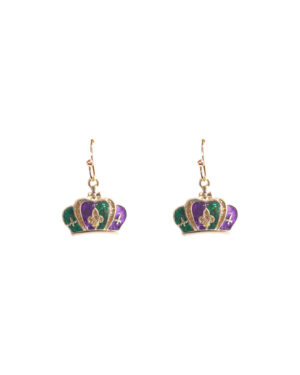 28339 - g mardi gras crown earring 0.78x0.6in