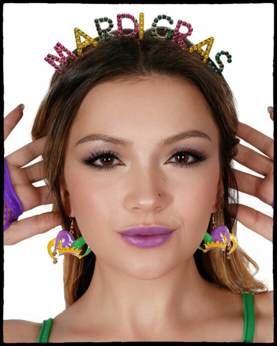 72090 - g mardi gras headband, 4.7x1in - Image 2
