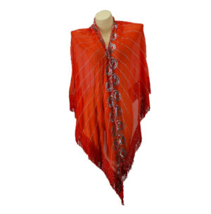 KA512 SIL - Triangle Beaded Scarf - SIL