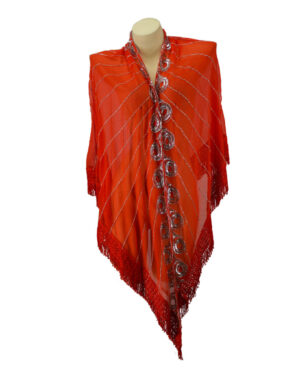 KA512 SIL - Triangle Beaded Scarf - SIL
