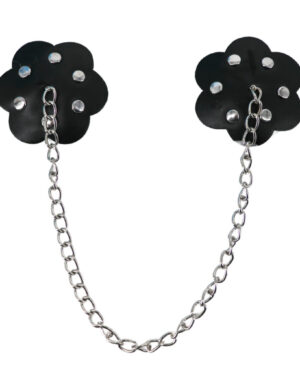 1257 - PU leather pasties with metal chain connection