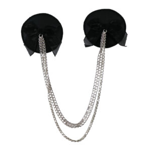 1258 - Black pasties with 3 layered metal chain connection