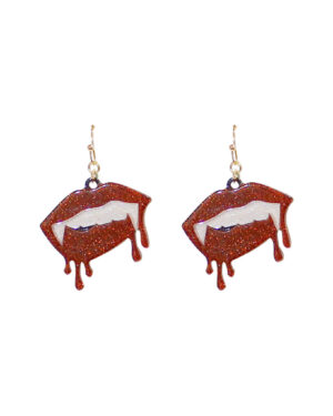 28297 - bloody vampire fangs earring
