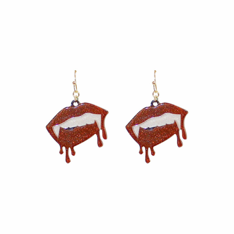 28297 - bloody vampire fangs earring