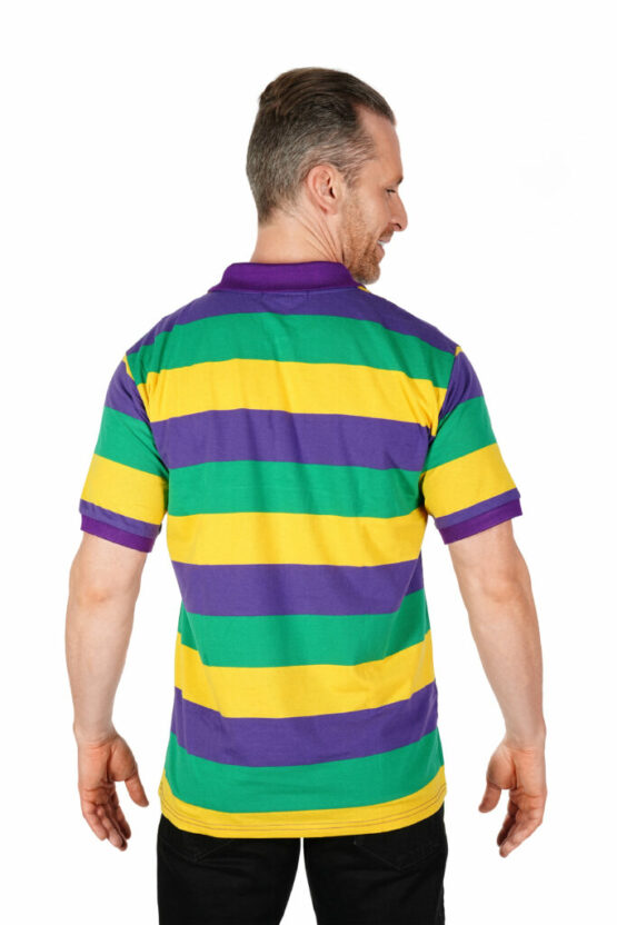 3863 - Mardi Gras tri color polo shirt - Image 2