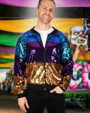 3871 - Mardi Gras Tri Color Sequin Jacket