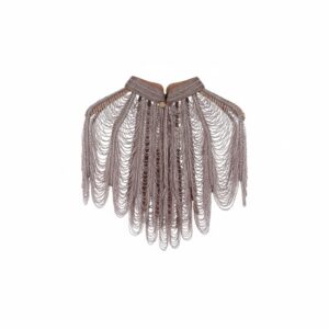 8883 - Beaded Shawl / Capelete silver