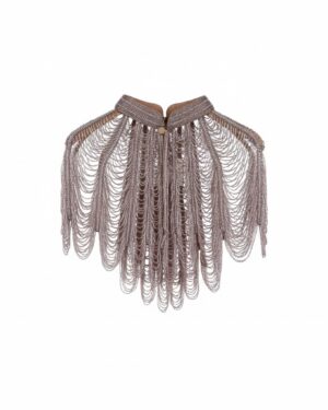 8883 - Beaded Shawl / Capelete silver
