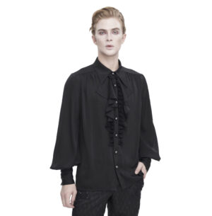 SHT11001 - Black retro gothic palace style shirt-2XL
