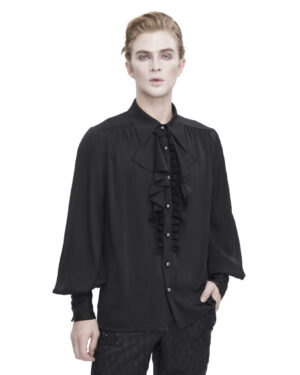 SHT11001 - Black retro gothic palace style shirt-2XL