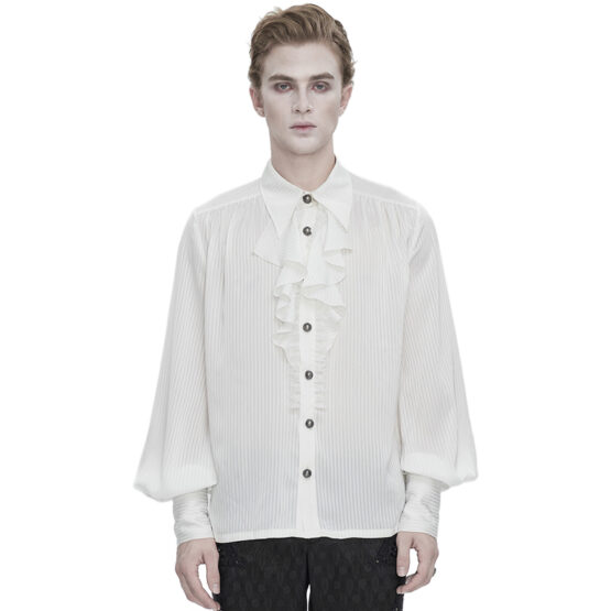 SHT11002 - White retro gothic palace style shirt-M