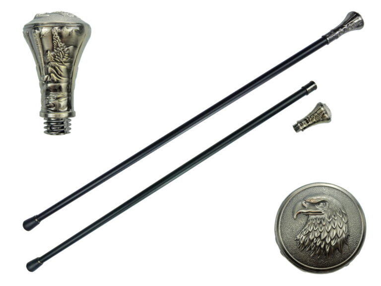 T28252 - 37" Eagle head Walking Cane with Zinc Handle