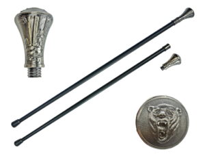 T28258 - 37" Eagle head Walking Cane with Zinc Handle, Bear