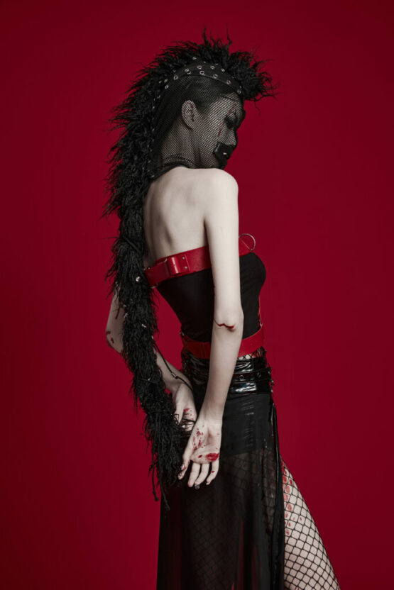 WS592 - Punk mesh mohawk hood - Image 6