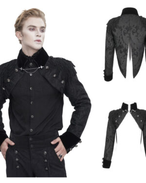 CT221 - Baroque military short tailcoat-Black