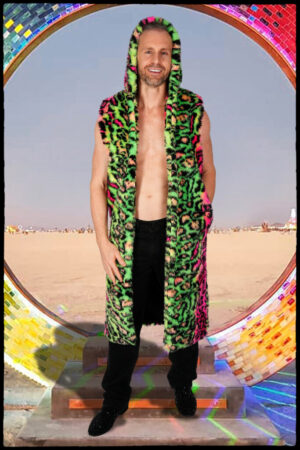 2657 - Neon Cheetah sleeveless coat