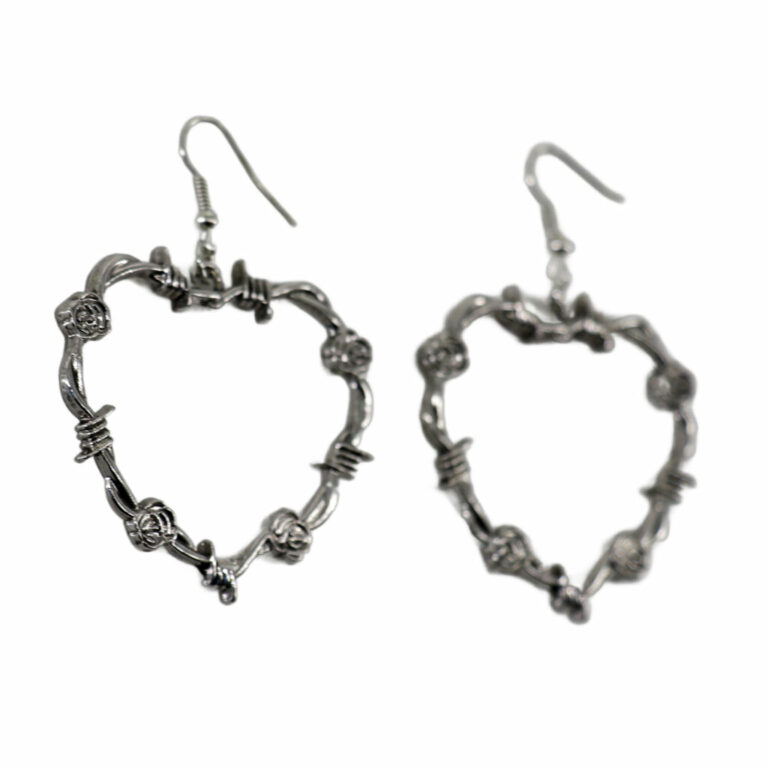 68594 - rose and wire, heart shape earrings - Image 2