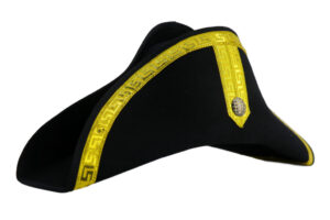69503 - Tricorn Pirate hat with Gold Trim
