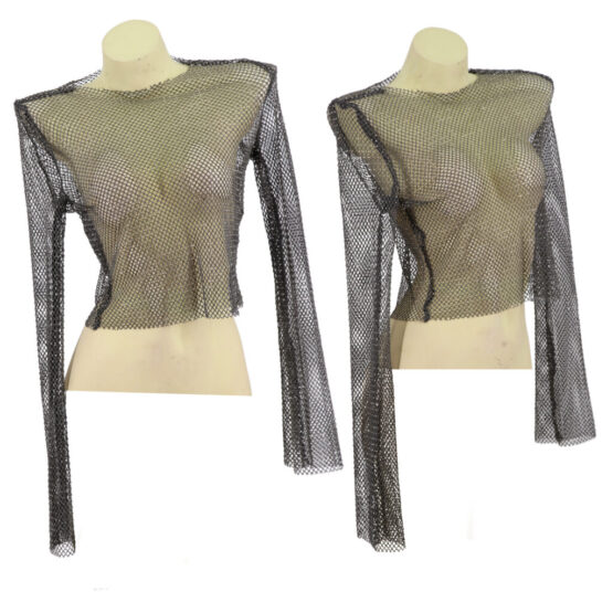 94076 - Taupe Rhinestone Top - Full Sleeve - Image 5