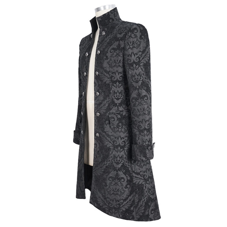 CT23301 - Brocade military style coat - Image 3