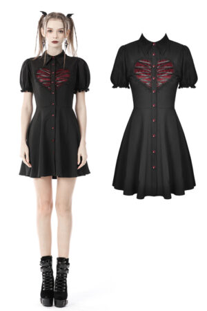 DW646 - Heart cage black skater dress-XL