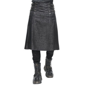 SKT186 - PU pleather kilt with chains