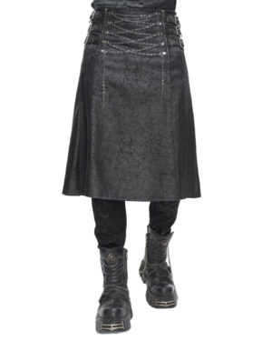 SKT186 - PU pleather kilt with chains