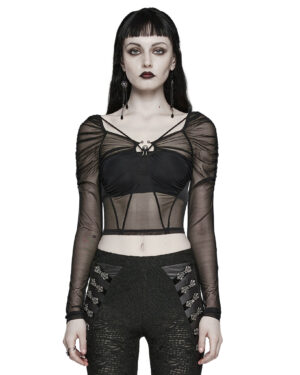WT863 - Goth long sleeve mesh t-shirt