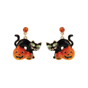 25775 - Cat Pumpkin Earrings