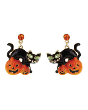 25775 - Cat Pumpkin Earrings