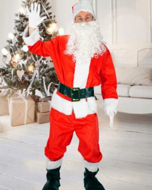 4252 - Deluxe Santa Claus Costume (Hat, Beard, Gloves, Top, Belt, Pants, and Boot Covers)
