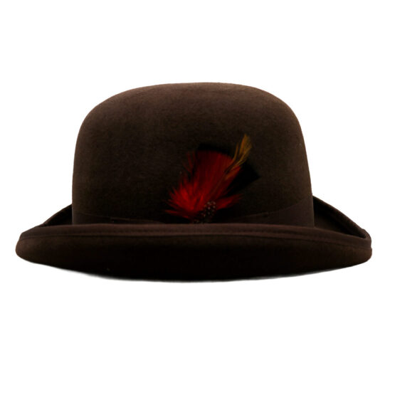 69506 - Bowler hat with feather-Black - Image 3