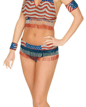 2170C - Beaded Star & Stripes cuff
