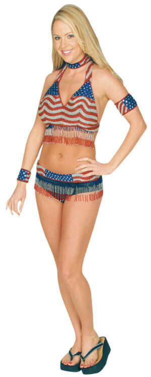 2170C - Beaded Star & Stripes cuff