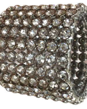 5500 - 8 Row Rhinestone Stretchy Bracelet - Silver