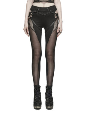 WK611 - Punk knitted mesh leggings