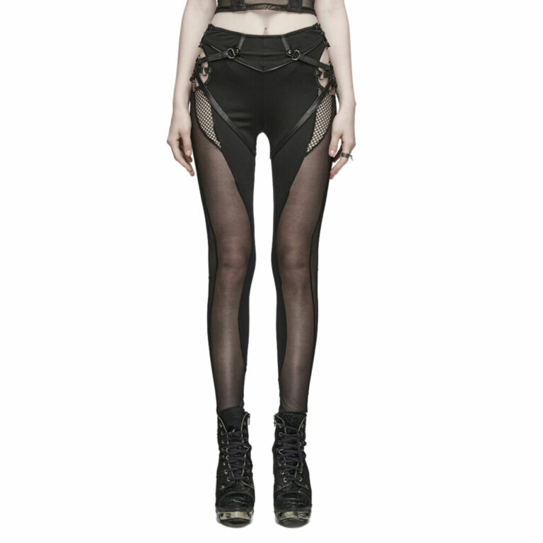 WK611 - Punk knitted mesh leggings