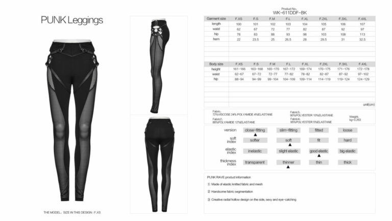 WK611 - Punk knitted mesh leggings - Image 6
