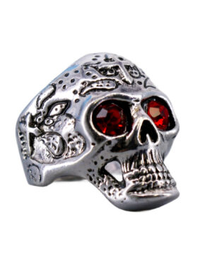 68608 - Red gem skull ring
