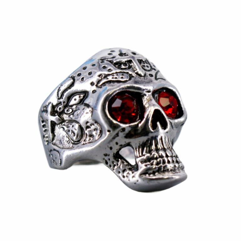 68608 - Red gem skull ring